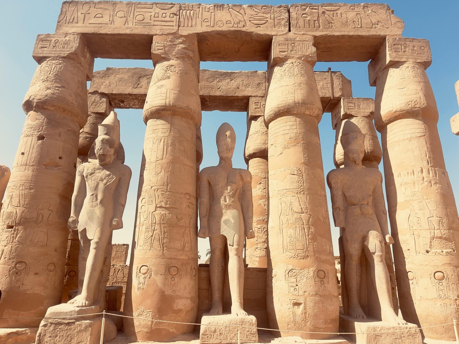 Ancient egyptian columns at karnak temple