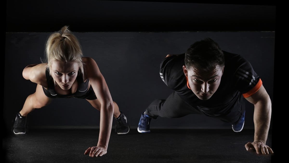 man, woman, push-ups, wellness, exercise, pair, couple, fit, fitness, sport, strength training, one arm, sporty, movement, muscles, muscle training, training, exercise, exercise, fitness, fitness, fitness, fitness, fitness, sport, training via Pixabay