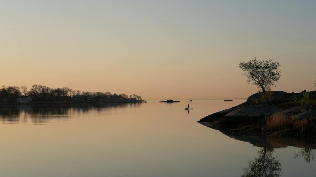 A peaceful morning at Cove Island Park in Stamford with a beautiful sunrise view.