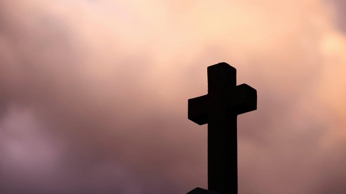cross, nature, stone, against, sky, in the evening, clouds, threateningly