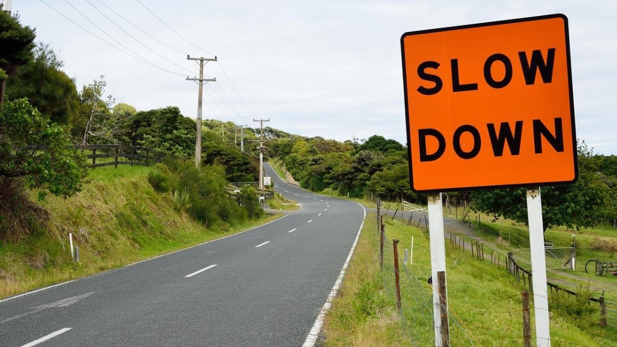 road, sign, asphalt, road sign, roadsign, slow, slow down, slow, slow, slow down, slow down, slow down, slow down, slow down