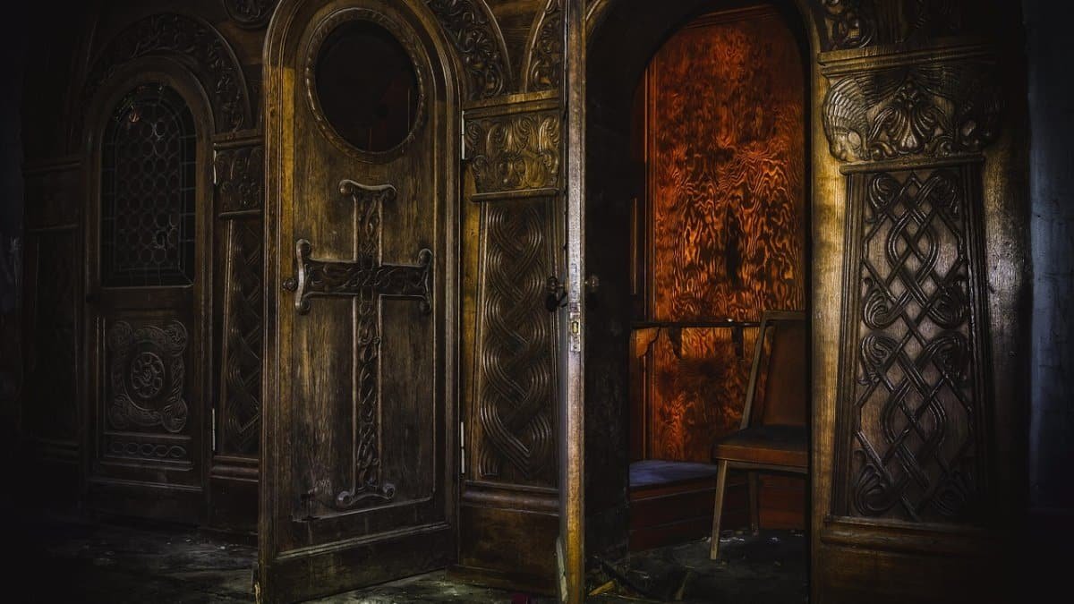 church,  faith,  confession,  forgiveness,  god,  cross,  prayer,  lost places,  pforphoto,  abandoned places,  catholic,  middle ages,  historical,  religion,  the atmosphere,  confession,  confession,  confession,  confession,  confession