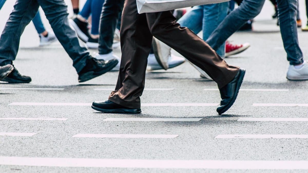 pedestrian, feet, steps, people, road, people, people, people, people, people