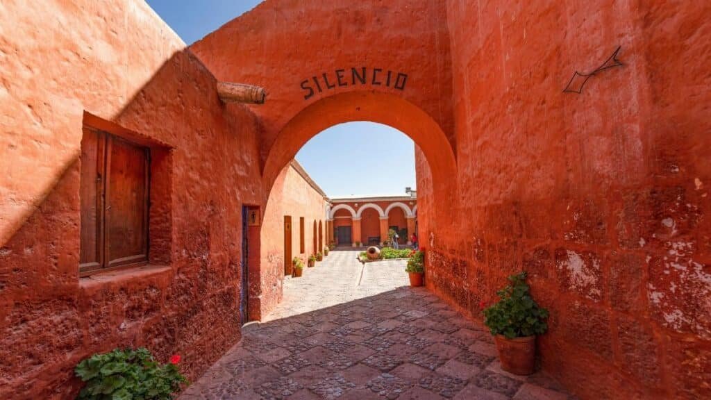 Explore the tranquil archways of Santa Catalina Monastery in Arequipa, Peru.