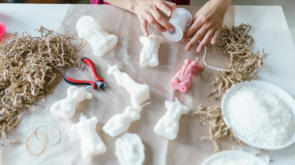 Discover the art of candle making with hands-on crafting sessions in this cozy indoor setup.