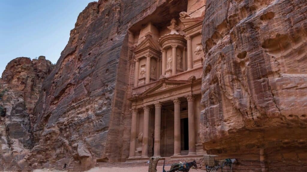 Discover the awe-inspiring Treasury at Petra, a symbol of ancient architecture.