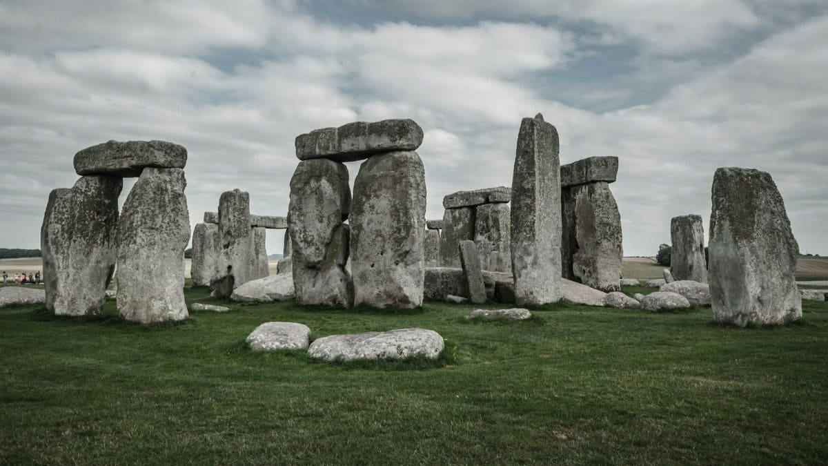 Explore the ancient wonder of Stonehenge with its iconic stone formations under a captivating sky.