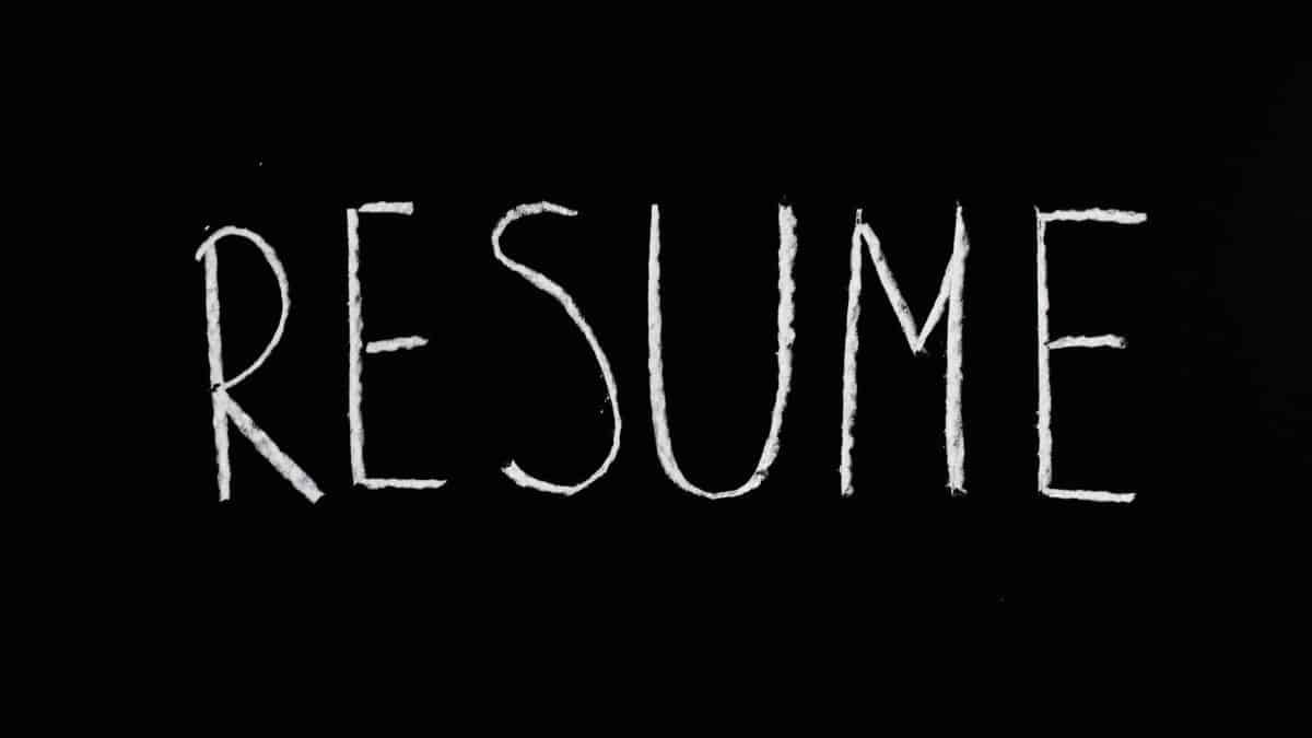 Blackboard with the word 'Resume' written in chalk. Ideal for educational or conceptual themes.