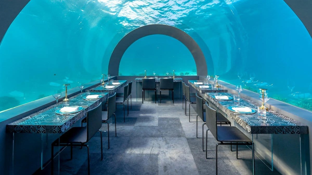 Discover luxury dining in an underwater restaurant offering a unique ocean view.