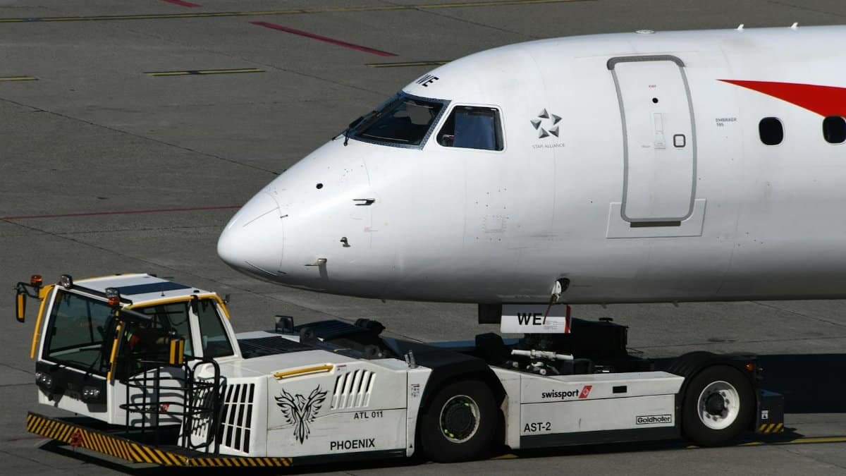 Aircraft getting pushed back