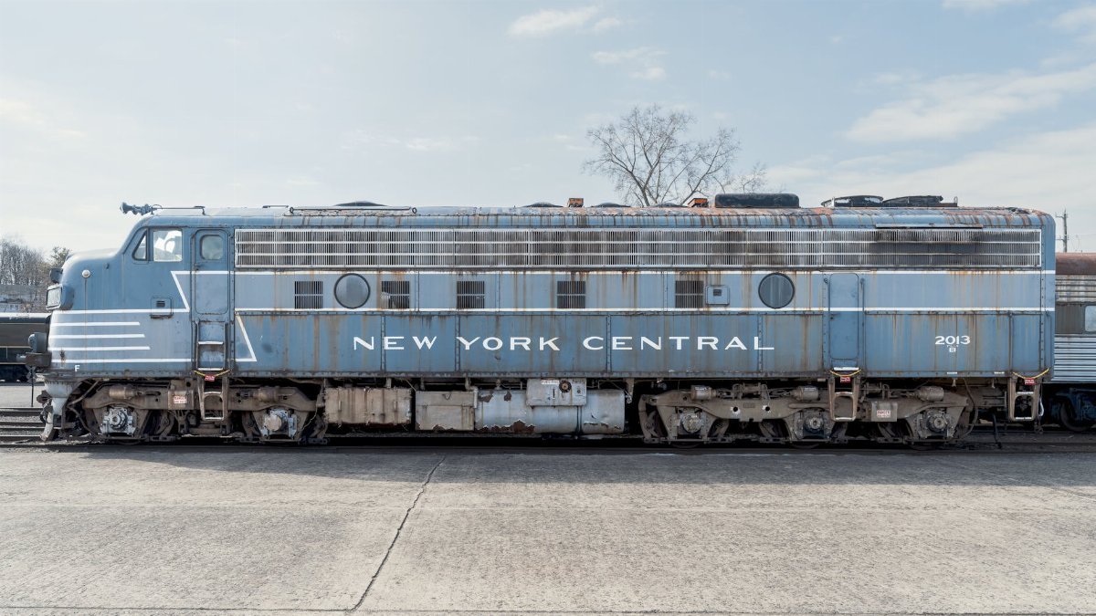 Vintage New York Central locomotive at Danbury Railway Museum.