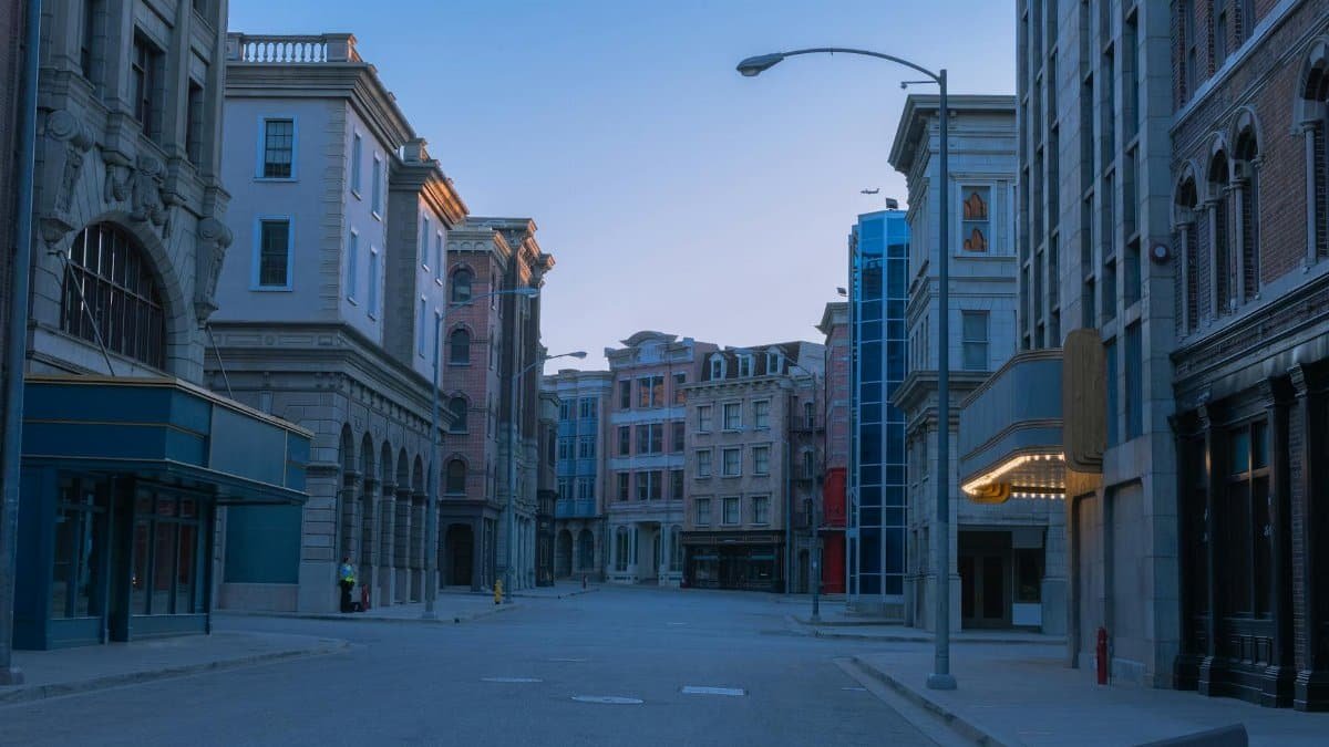 Serene view of a quiet city street in Los Angeles during early morning hours.