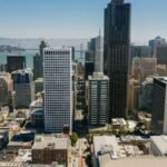 Stunning aerial view of San Francisco's iconic skyline with prominent skyscrapers on a clear day.