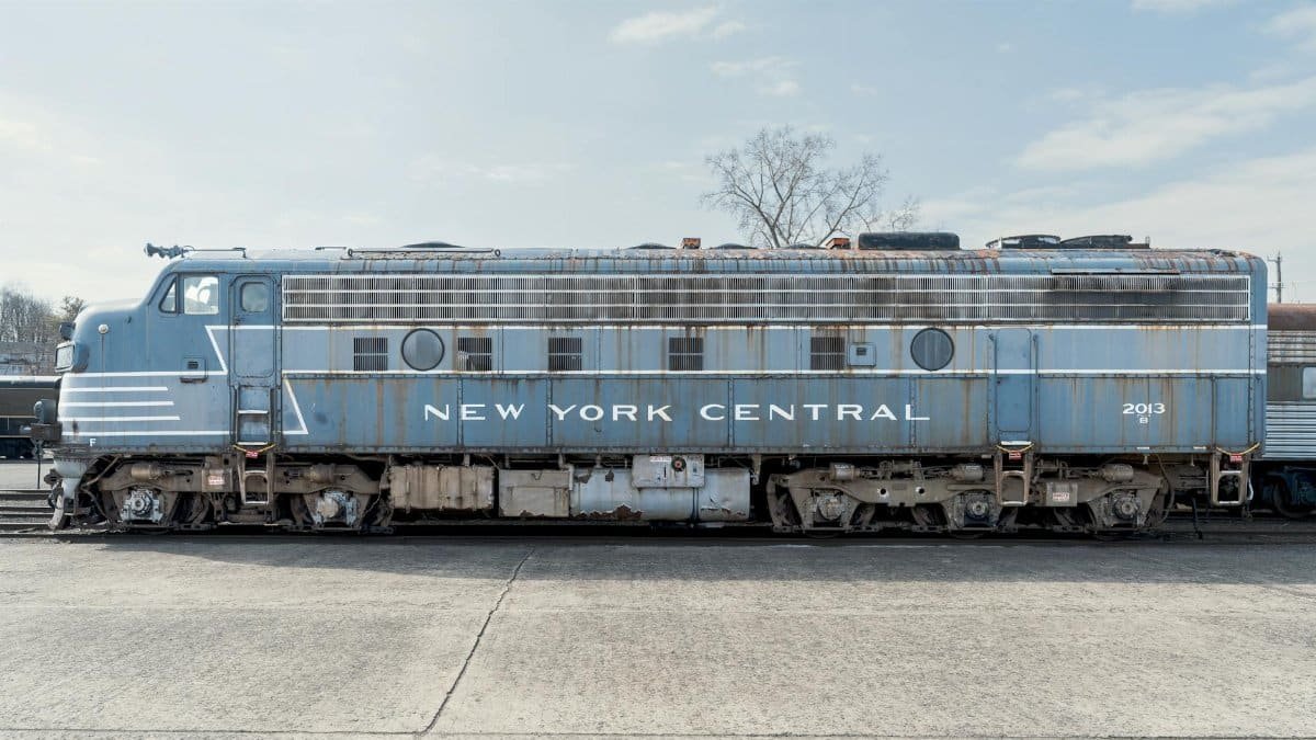 Vintage New York Central locomotive at Danbury Railway Museum.