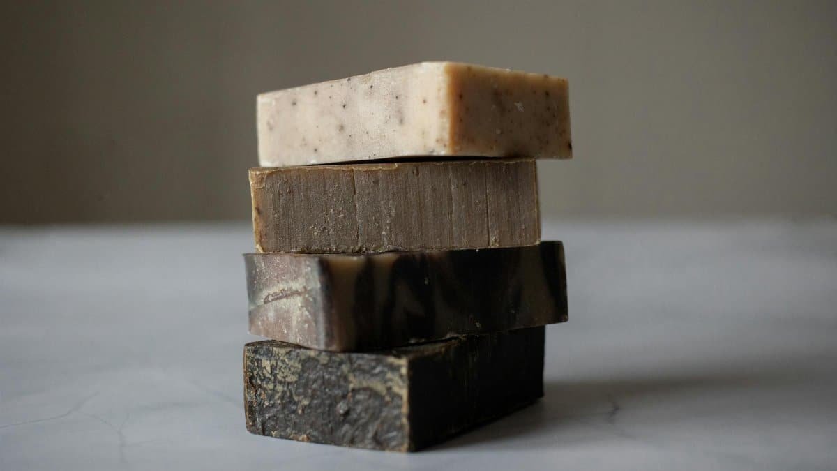 A stack of handmade organic soap bars, perfect for eco-friendly skincare routines.