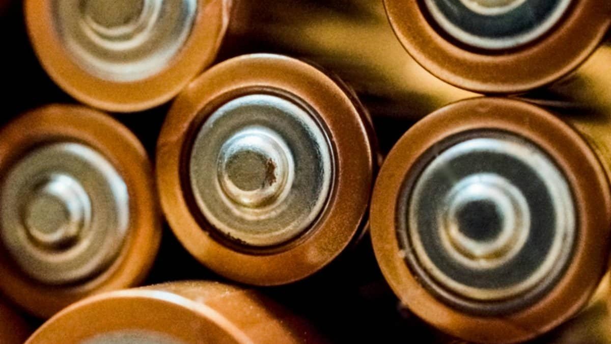 Detailed view of grouped cylindrical batteries showcasing industrial energy concepts.