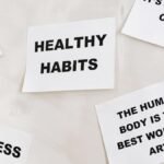 Motivational cards promoting healthy habits and positive thinking for lifestyle change.