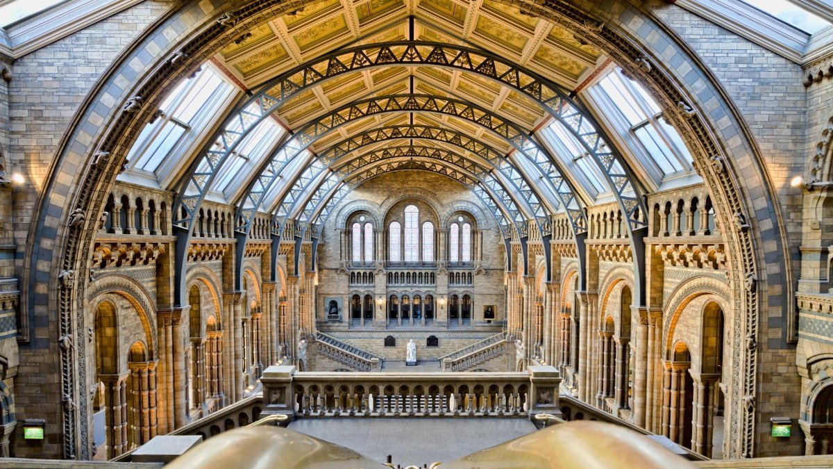 Stunning architectural design of the Natural History Museum in London, England.