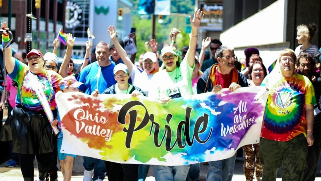 Vibrant Ohio Valley Pride parade celebrating LGBTQ+ community and inclusivity on a sunny day.
