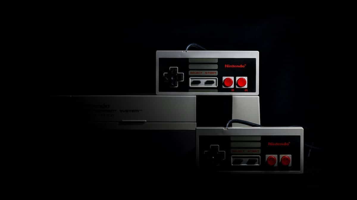 Retro gaming controllers from the Nintendo Entertainment System in low-key lighting, evoking nostalgia.