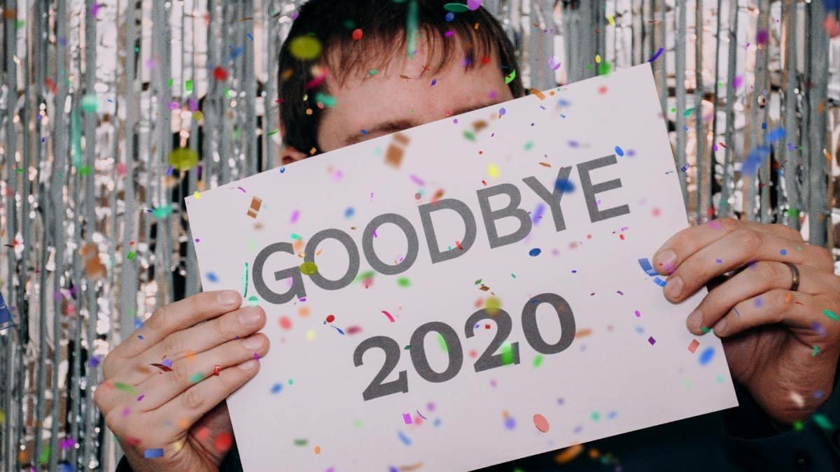 Celebrate the end of 2020 with colorful confetti and joyful vibes.