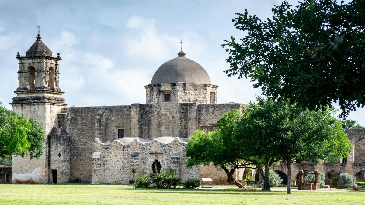 Explore the architectural splendor of Mission San José in San Antonio, Texas.
