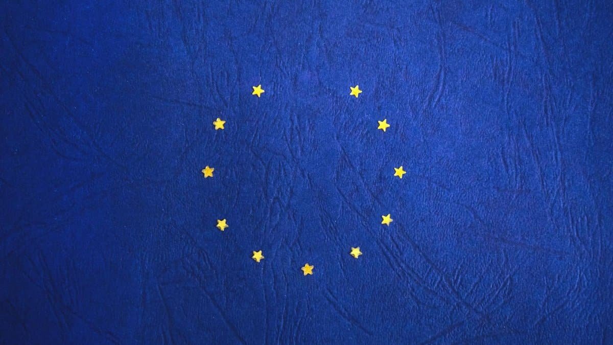 European Union flag with missing stars representing Brexit concept.