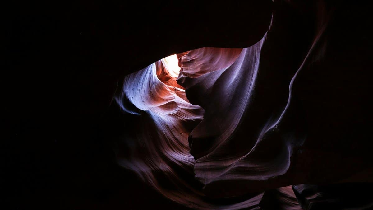 A captivating view of light illuminating the eroded sandstone in Antelope Canyon.