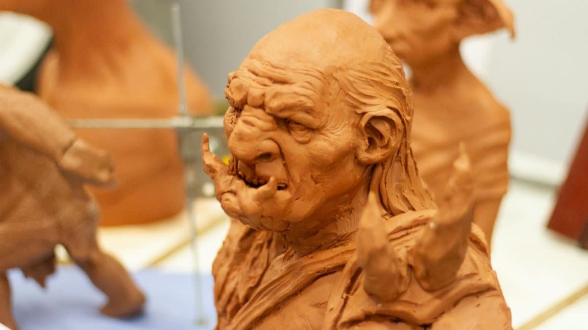 Detailed clay sculptures of fantasy creatures, ideal for creative and decorative projects.