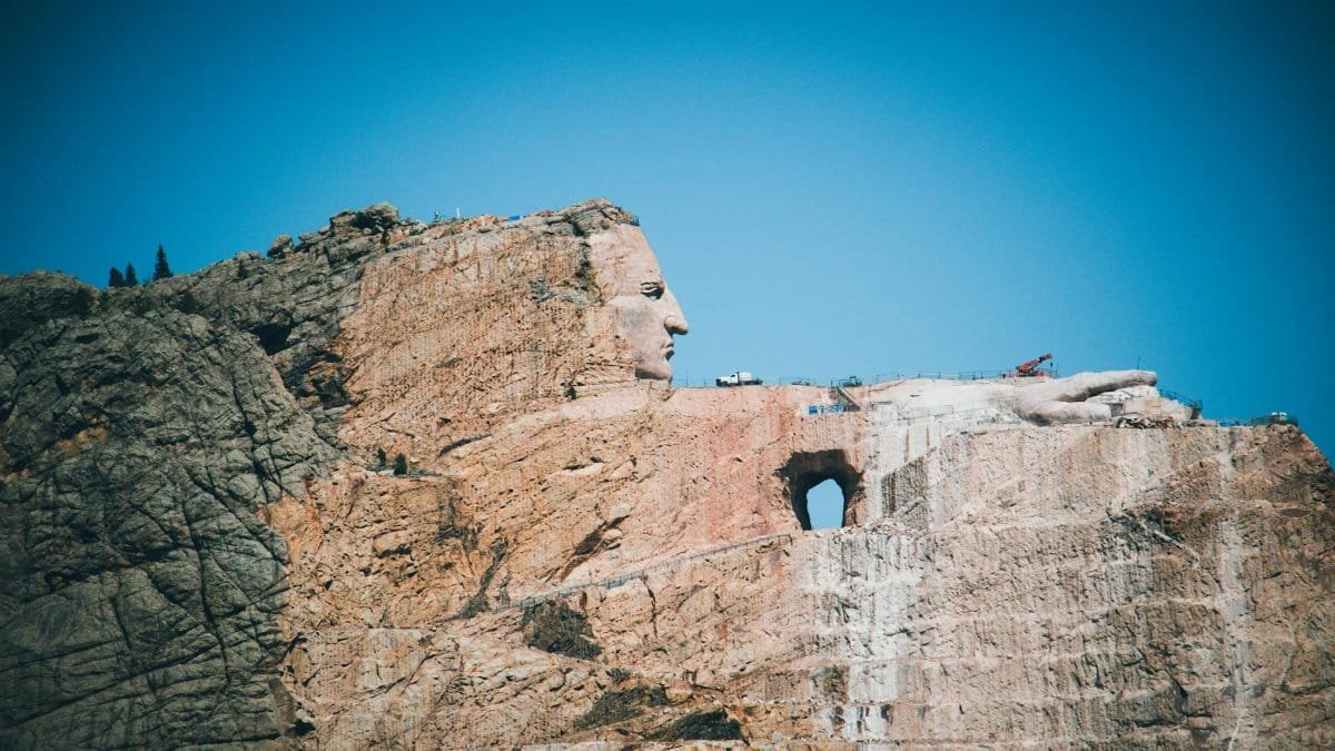 Explore the unfinished Crazy Horse Memorial carved into the Black Hills of South Dakota.