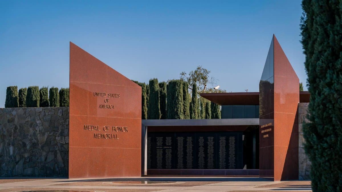 Monument honoring Medal of Honor recipients in Riverside, CA, USA.