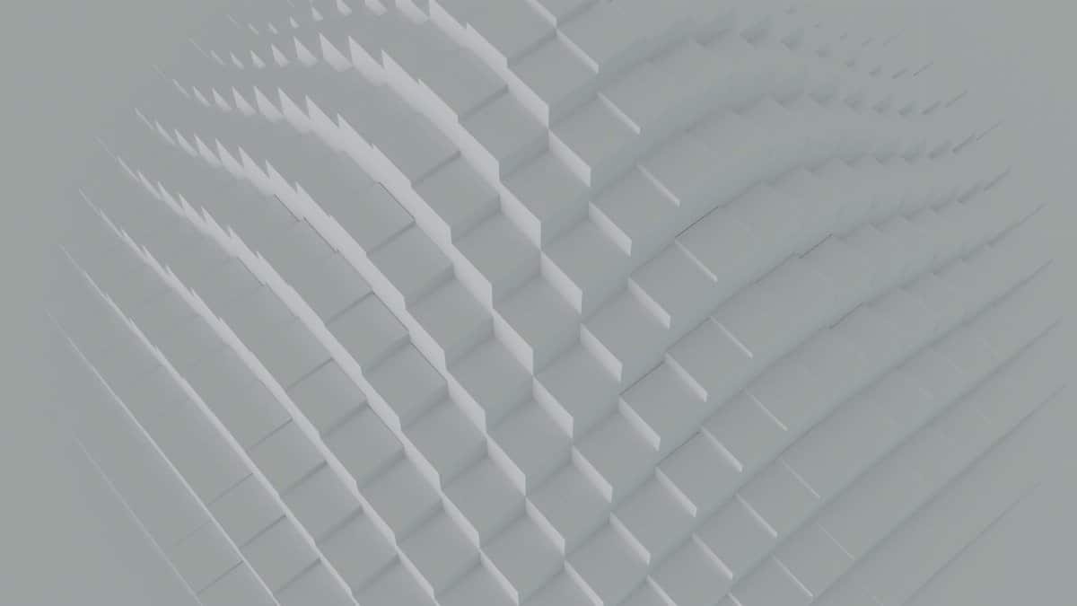 Explore the beauty of minimalist design with this abstract geometric 3D render featuring layered cubes.