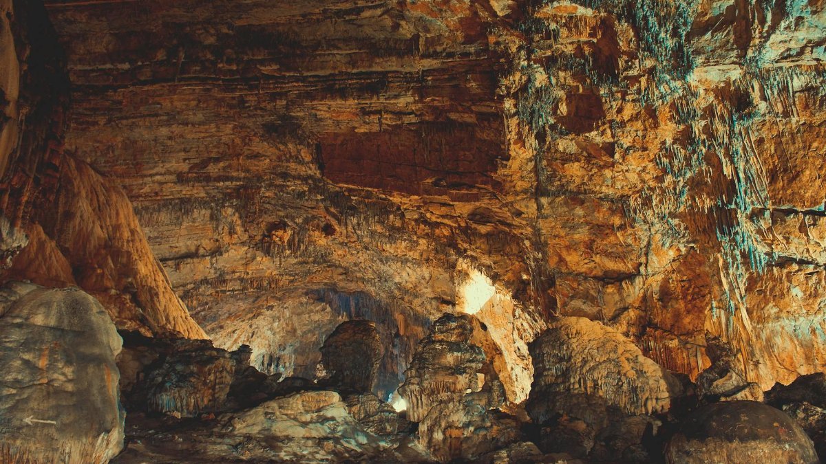 Explore the stunning geological formations in Cacahuamilpa Caverns, Mexico.