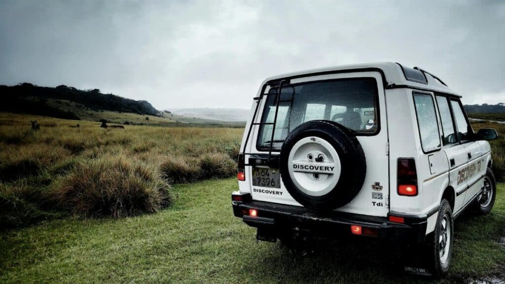 A rugged 4x4 vehicle ready for an off-road adventure in Dayagama, Sri Lanka.