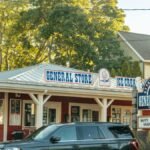 Charming general store with ice cream parlor in Holland, Michigan, on a sunny day.