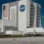 The iconic Vehicle Assembly Building at NASA's Kennedy Space Center, Florida.