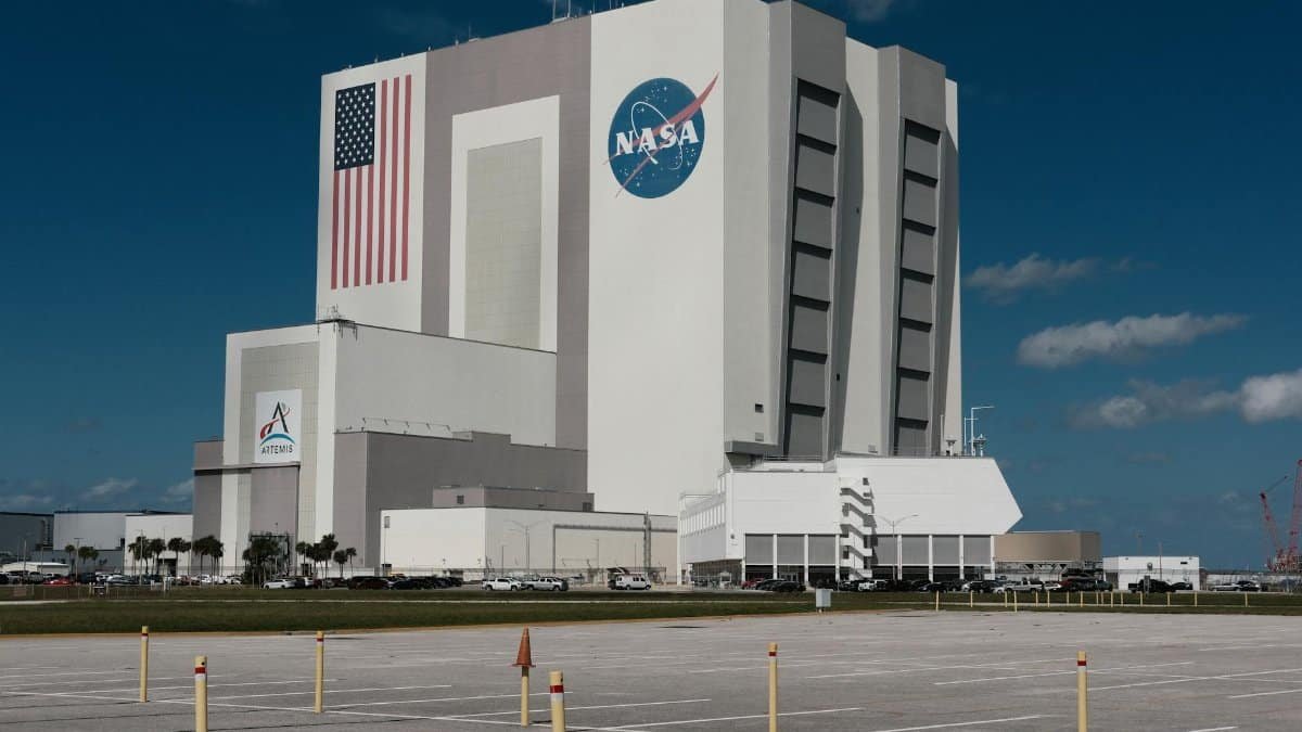 The iconic Vehicle Assembly Building at NASA's Kennedy Space Center, Florida.