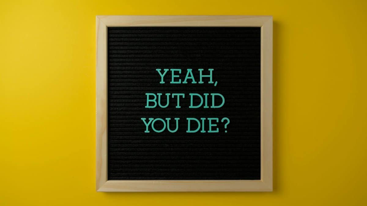 A vibrant motivational message board with text on a bright yellow background.