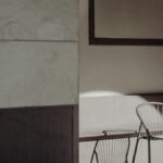 A stylish minimalist seating area showcasing modern architecture and design.