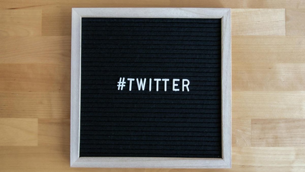 A letter board with the hashtag 'Twitter' displayed, ideal for social media marketing concepts.