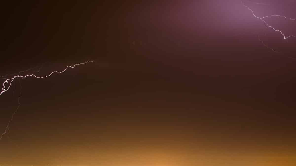 Capture of lightning against a dark night sky, showcasing atmospheric beauty.