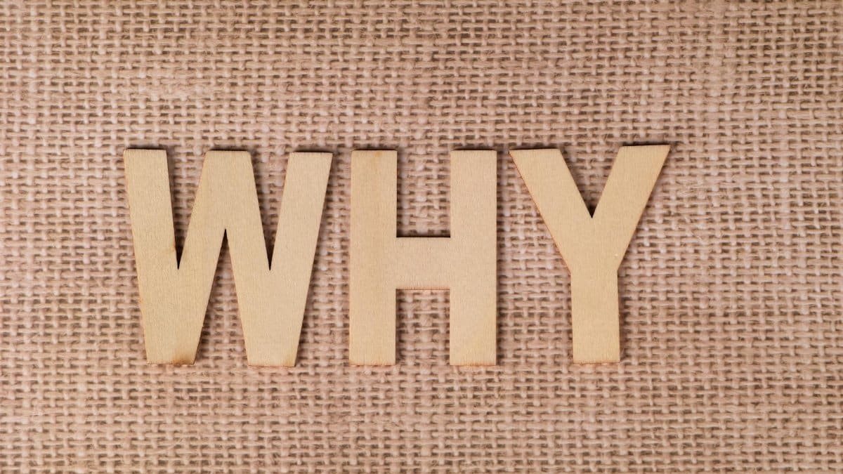 Wooden letters spelling 'WHY' on a textured burlap fabric, inviting curiosity and reflection.
