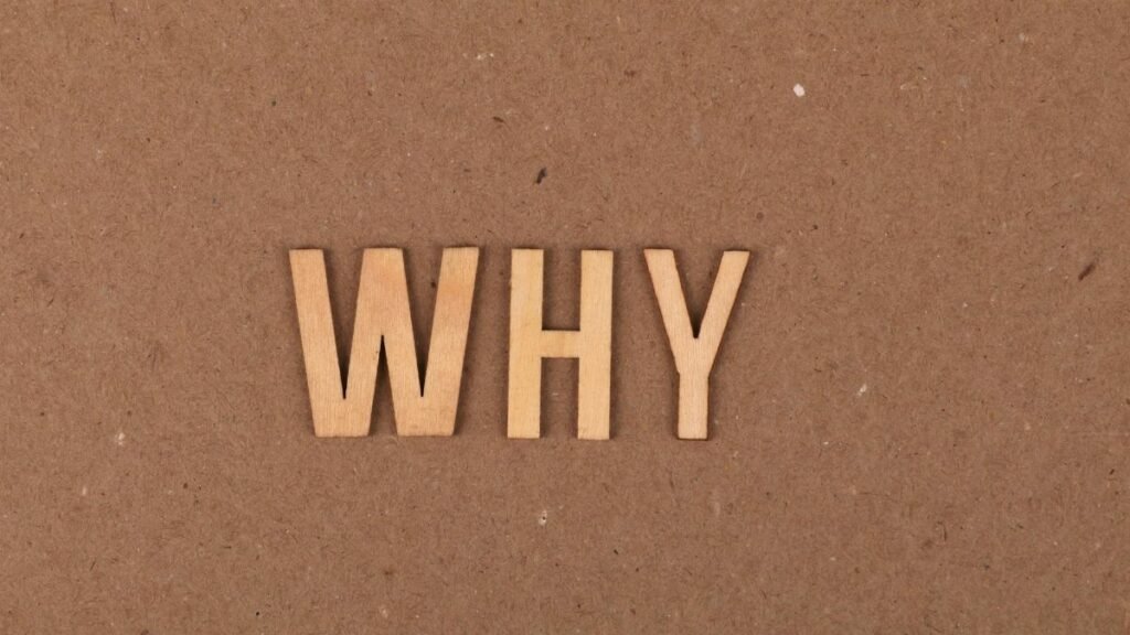 Wooden letters spelling 'WHY' on a brown cardboard background. Ideal for concepts of questioning and curiosity.