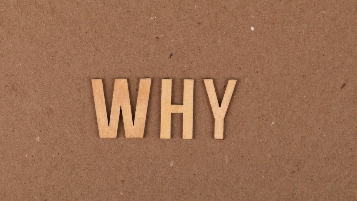 Wooden letters spelling 'WHY' on a brown cardboard background. Ideal for concepts of questioning and curiosity.