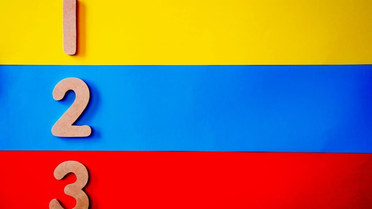 Vibrant image of numbers one, two, and three against a primary color background.