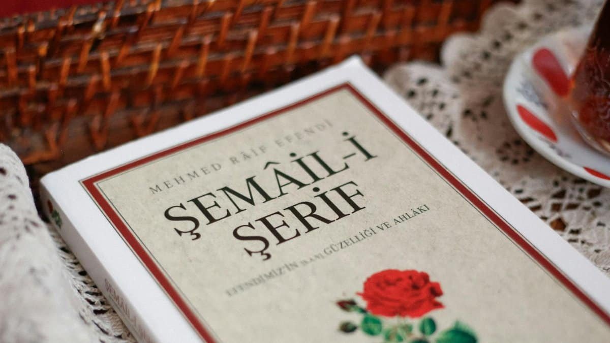 Open book on lace tablecloth next to tea cup, creating a cozy atmosphere.