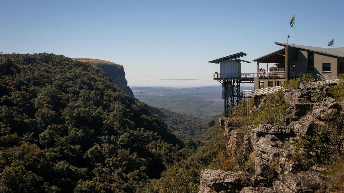 Experience the stunning views of Graskop Gorge Lift in South Africa, a perfect tourist attraction.