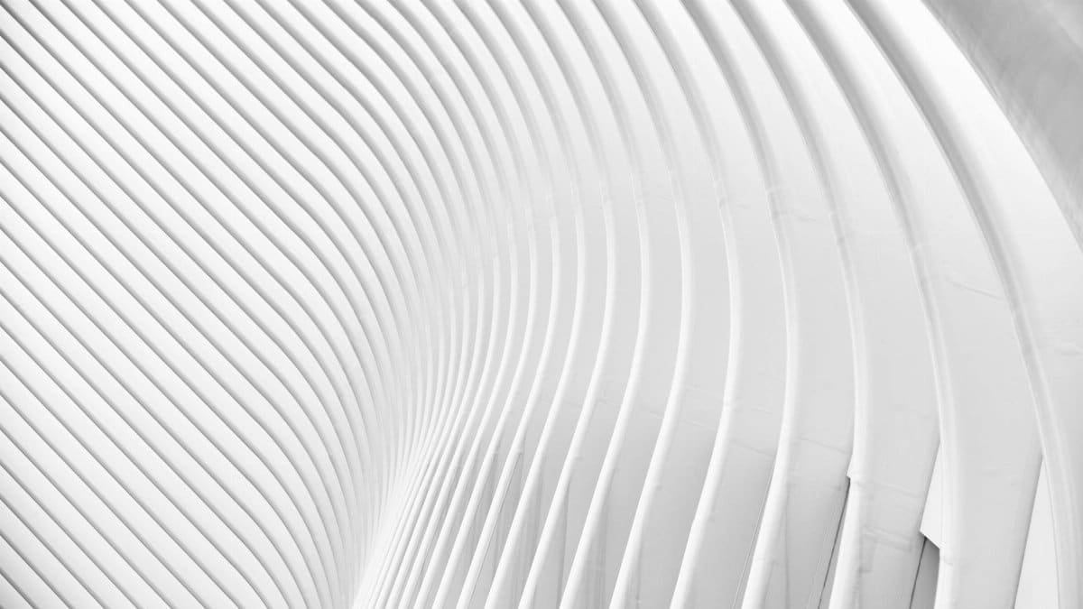 Black and white abstract architectural photo with modern minimalist curved lines in New York.