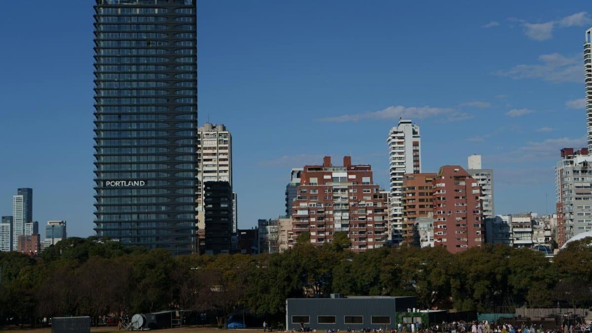 Skyline view of modern high-rise buildings in Buenos Aires, Argentina.