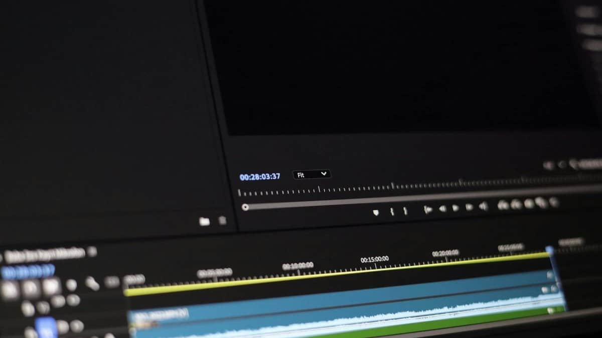 Close-up of a video editing software interface showing timeline and controls.